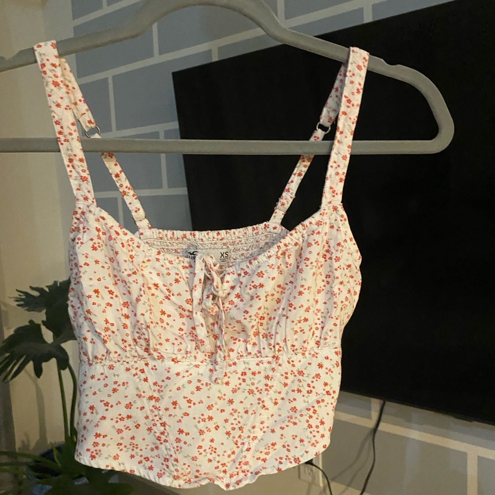 Hollister Cropped Floral Corset Top XS